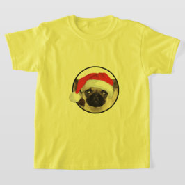 Pug Natal - Camisa Básica Para Crianças