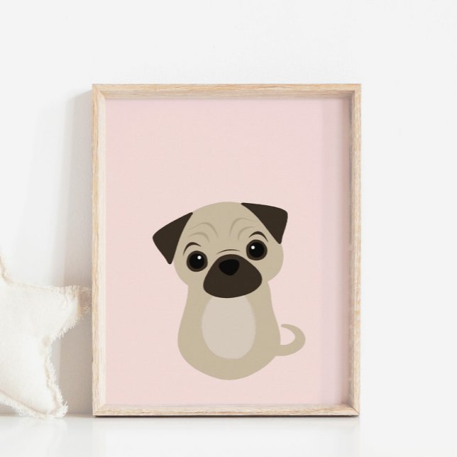 Pug Puppy Dog Poster para o Nursery & Kids Room De (Criador carregado)