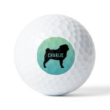 Pug Silhouette com nome personalizado