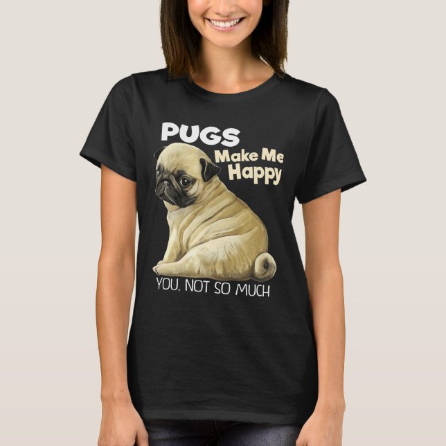 Pug Sweater Pug Funny Gifts Clássico T-Shirt 657 (Frente)