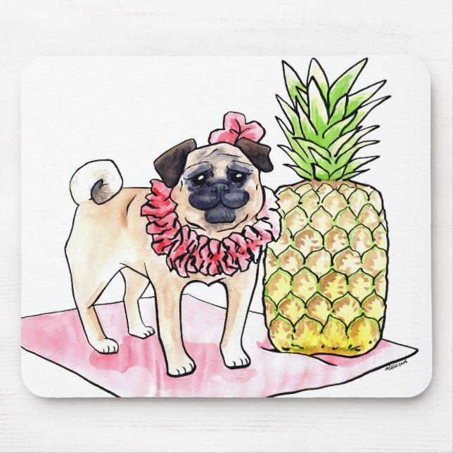 Pug tropical Mousepad (Frente)