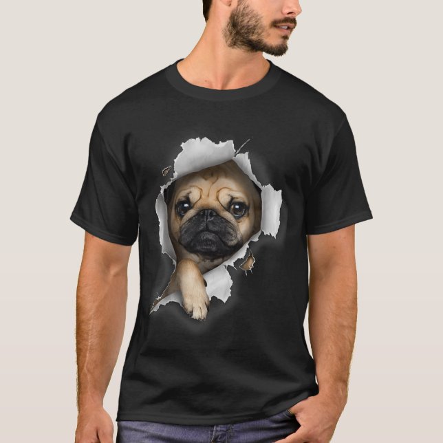 Pug Tshirt, Pug T , Cute Pug Puppy , Pug Pullover  (Frente)