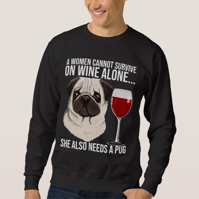Pug Wine Lover Gift Para Sua Camisa Clássica 903 (Frente)