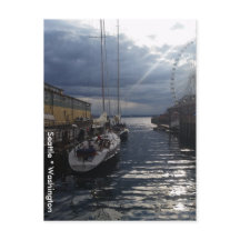 Puget Sound Waterfront Seattle Cartão postal Washi