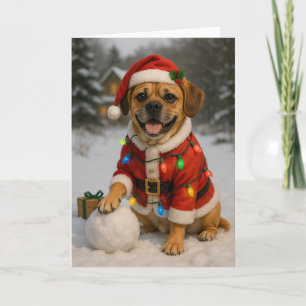Puggle cartão de Natal