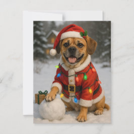 Puggle cartão de Natal
