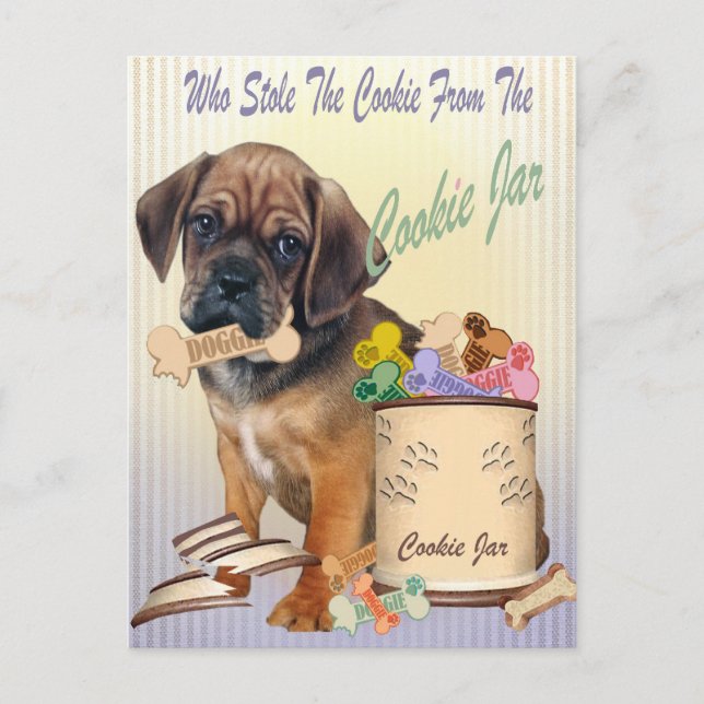Puggle Stole Cookie De Cartões Jar Cookie (Frente)