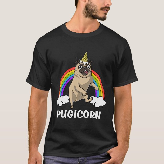 Pugicorn Pug Classic T-Shirt 497 (Frente)