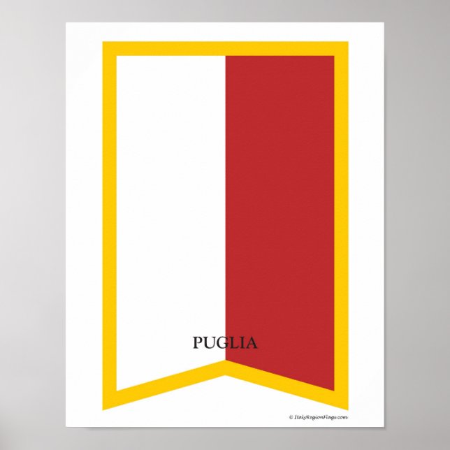 Puglia Itália Região Crest Art Impressão (Frente)