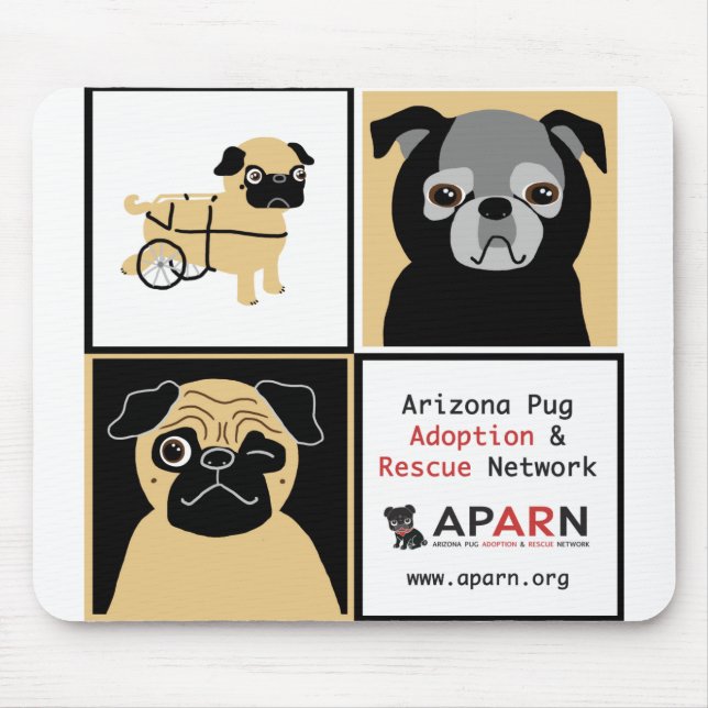 Pugs Mousepad do salvamento de APARN (Frente)