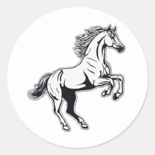 Pulando o adesivo branco do Stallion - Libere a en