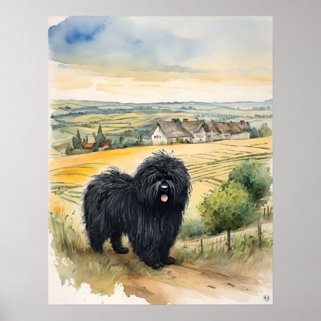 Puli - Impressão de Arte Canina (Frente)