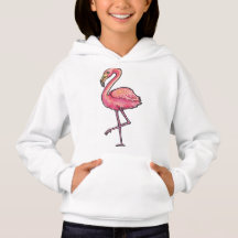 Pullover Hooded Girl - Flamingo