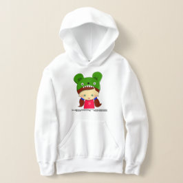 Pullover White Graphic Hoodie para Meninas