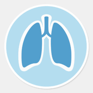 Pulmonologista pulmonólogo redondo de adesivos pul