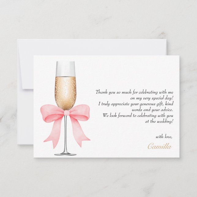 Pulse de Pérolas Rosa & Prosecco Agradecimento de  (Frente)