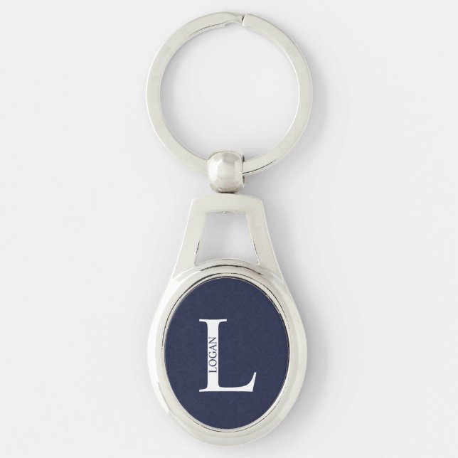 Pulseira de chaveiro com monograma personalizado e (Frente)