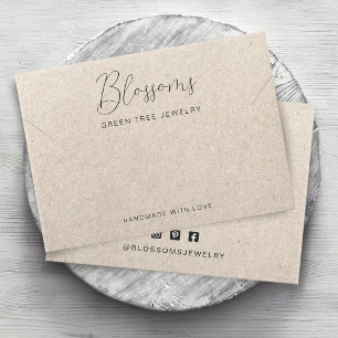 Pulseira de colar de papel kraft impresso cartão d