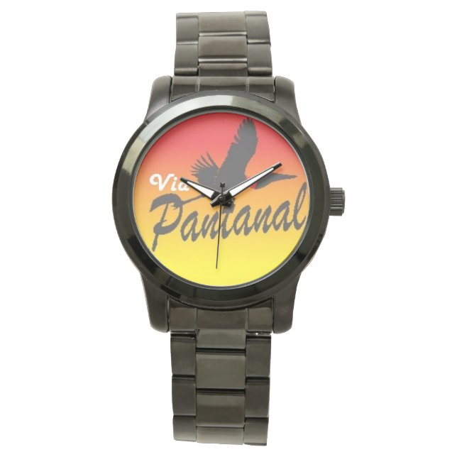 Pulseira de relógio Unisex Grande Preta (Frente)