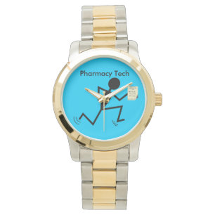 Pulso Azul de funcionamento de Stickman do relógio da