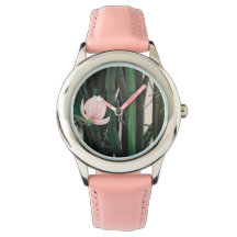 Bamboo magnolias - relógio personalizado, banda de