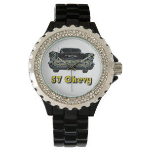Pulso Cristal de rocha de 57 Chevy com o relógio preto