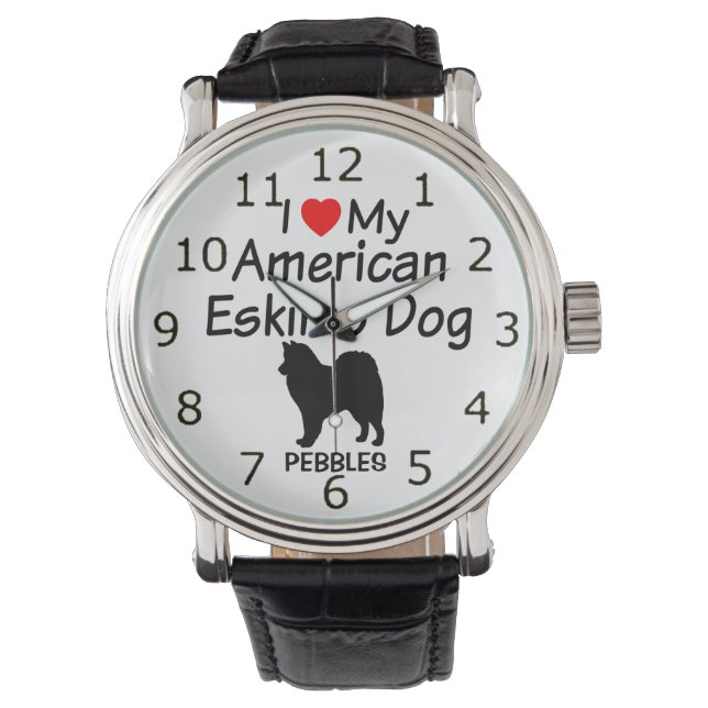 Pulso Eu Amo O Meu Relógio De Cachoromo Americano (Frente)