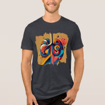 Pulso Humano - Camisa de Arte Digital Geométrica"