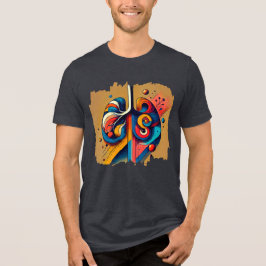 Pulso Humano - Camisa de Arte Digital Geométrica"