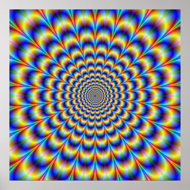 Pulso psicodélico em Poster azul e amarelo (Frente)
