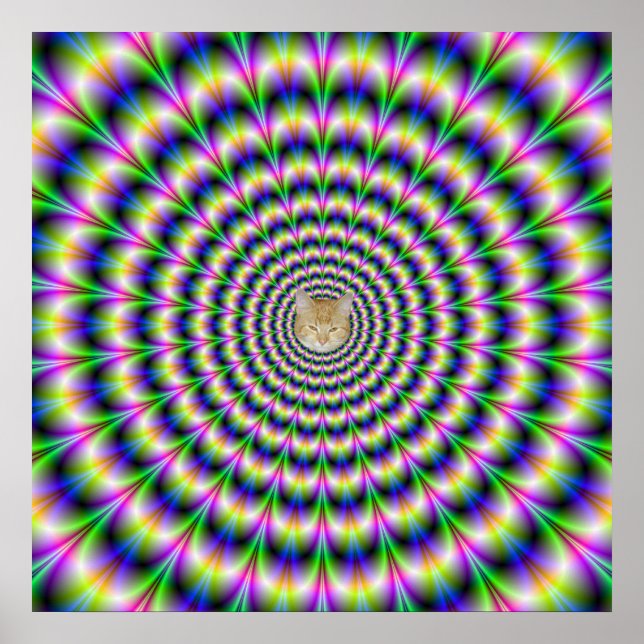 Pulso psicodélico em Poster roxo e verde (Frente)