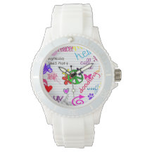 relógio abstrato de rabiscar