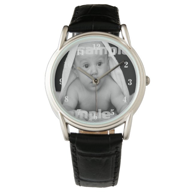 Pulso Relógio branco rosto Foto personalizada Uma de uma (Frente)