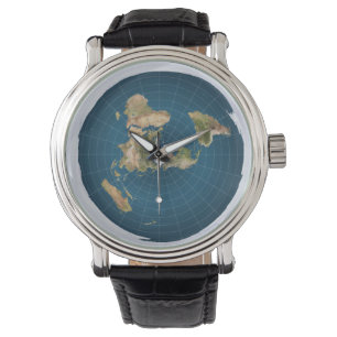Pulso Relógio da correia de couro de FlatEarth