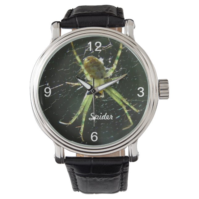 Pulso Relógio de Aranha brilhante verde (Frente)
