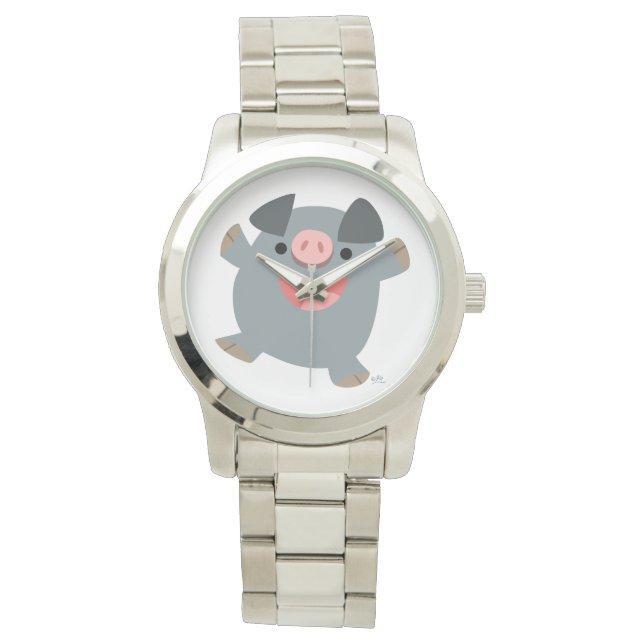 Pulso Relógio de Bouncy Pig Unisex (Frente)