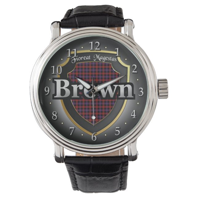 Pulso Relógio de Celebração do Clan Brown Escócia (Frente)