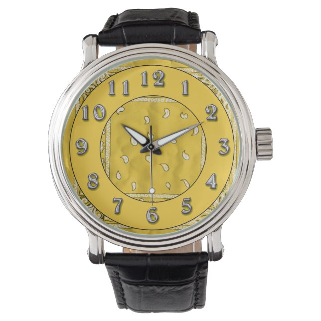 Pulso Relógio de Lenço Amarelo (Frente)