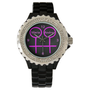 Pulso Relógio de Retinestone Personalizável de Amantes d