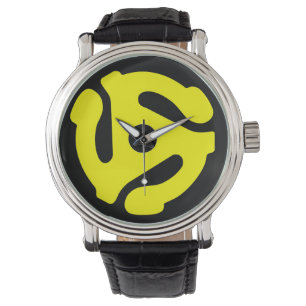 Pulso relógio do adaptador de 45 rpm (amarelo a preto)