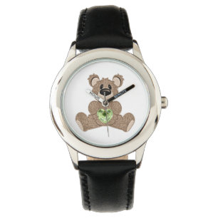 Pulso Relógio do urso de ursinho de agosto Birthstone