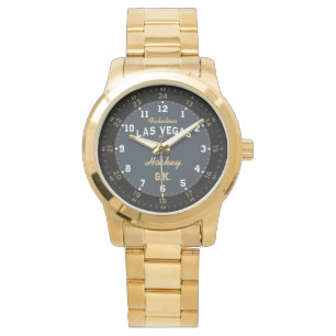 Pulso Relógio Dourado do bracelete do hóquei de Las