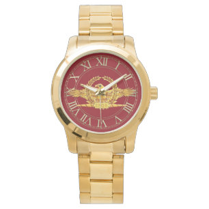 Pulso Relógio Dourado imperial romano de Eagle