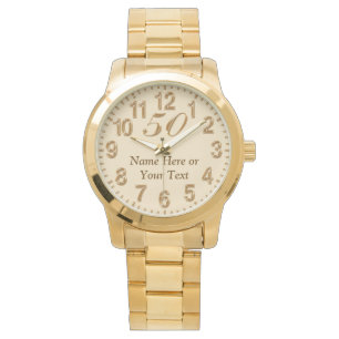 Pulso Relógio Dourado personalizado de 50 anos para