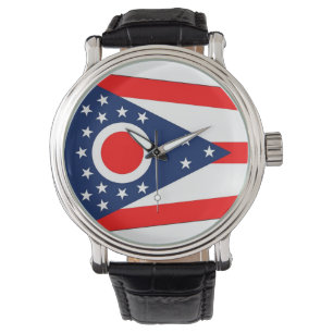 Pulso Relógio patriótico com a bandeira de Ohio