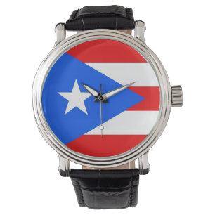 Pulso Relógio patriótico com a bandeira de Puerto Rico