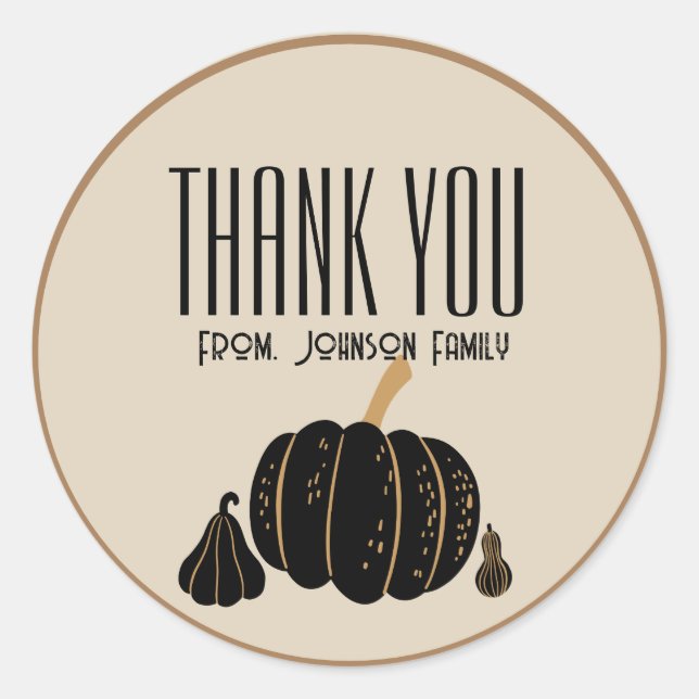 Pumkin halloween Fall Obrigado pelo adesivo person (Frente)