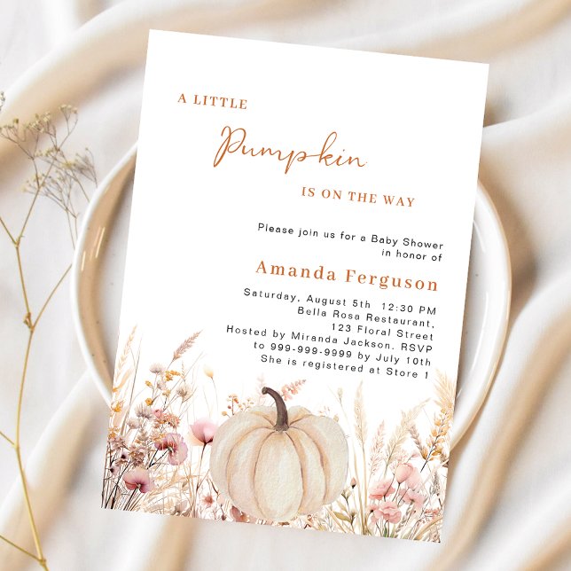 Pumkin sobre o Chá de fraldas do orçamento das flo (Criador carregado)