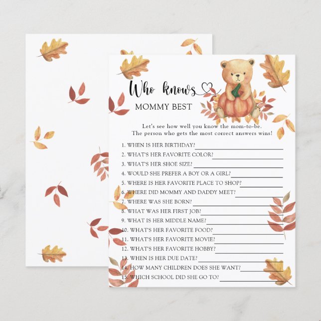 Pumpkin and Bear - Quem conhece o melhor jogo das  (Frente/Verso)