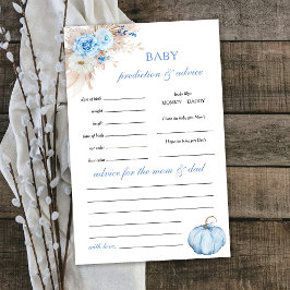 Pumpkin Azul Previsão de Bebê e Cartão de Caça de